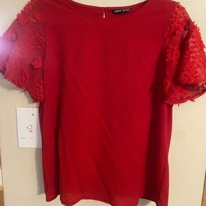 Red blouse for work or everyday